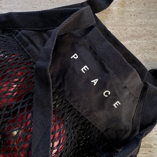 Einkaufsnetz "PEACE" schwarz / Me-Version (Adults)