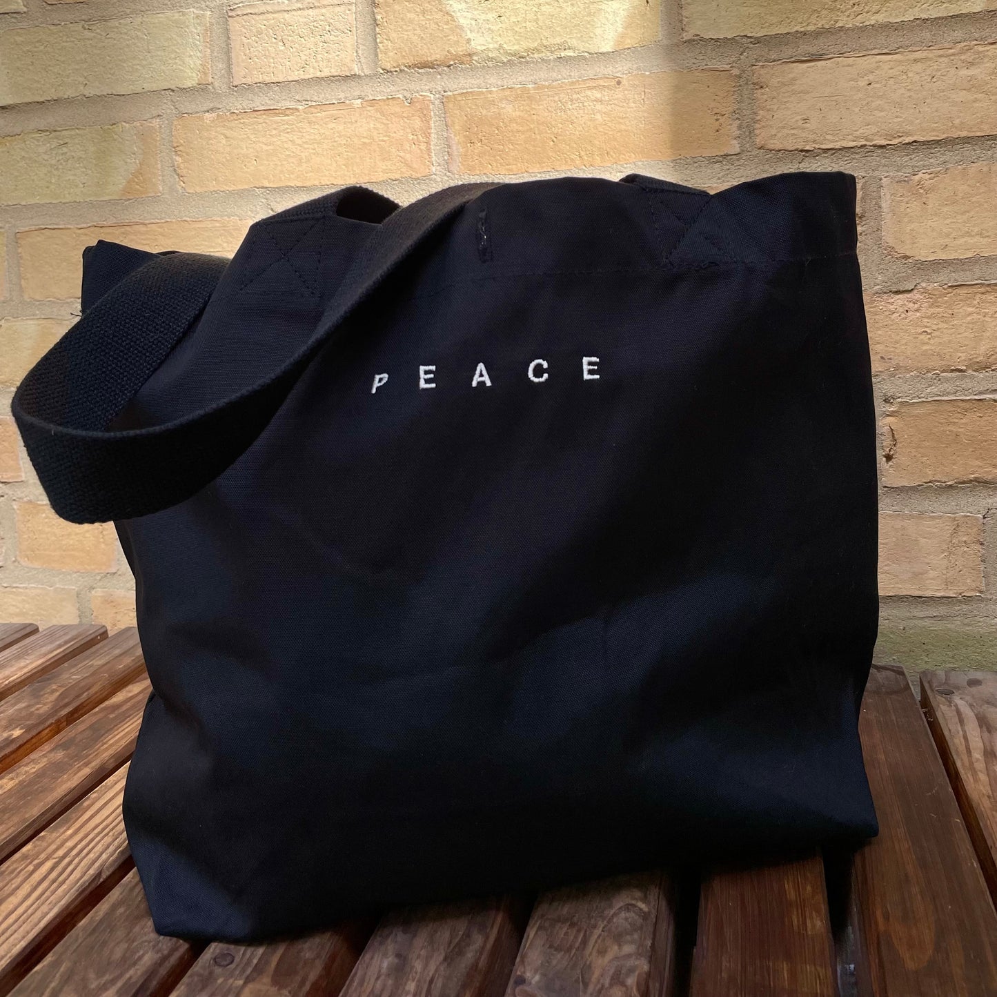 Shopper "PEACE" schwarz / Me-Version (Adults)