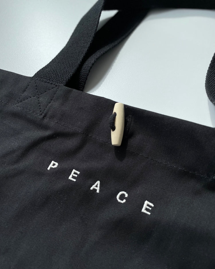 Shopper "PEACE" schwarz / Me-Version (Adults)