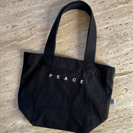 Mini-Shopper "PEACE" schwarz / Mini-Version (Kids)